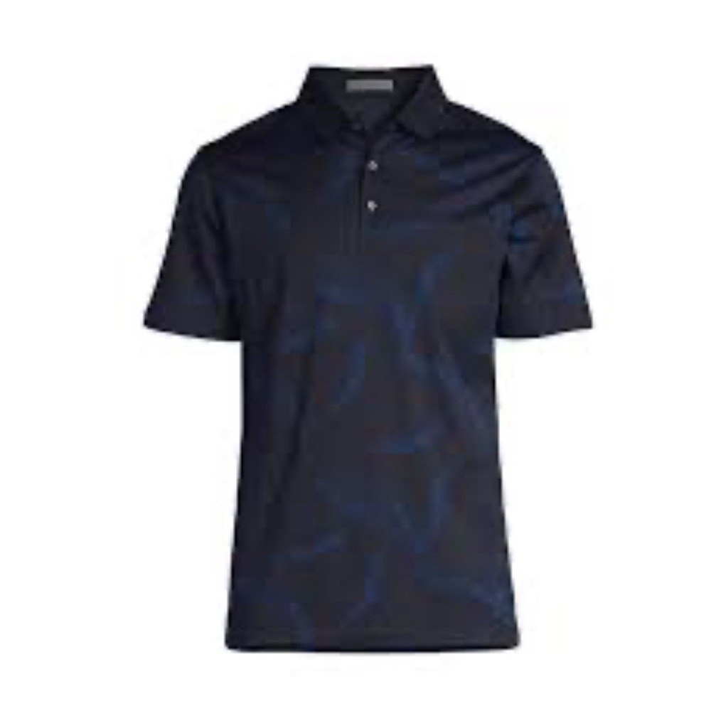 CORNELIANI blue embroidered logo Tropic Polo . NWT Size 60‎ large